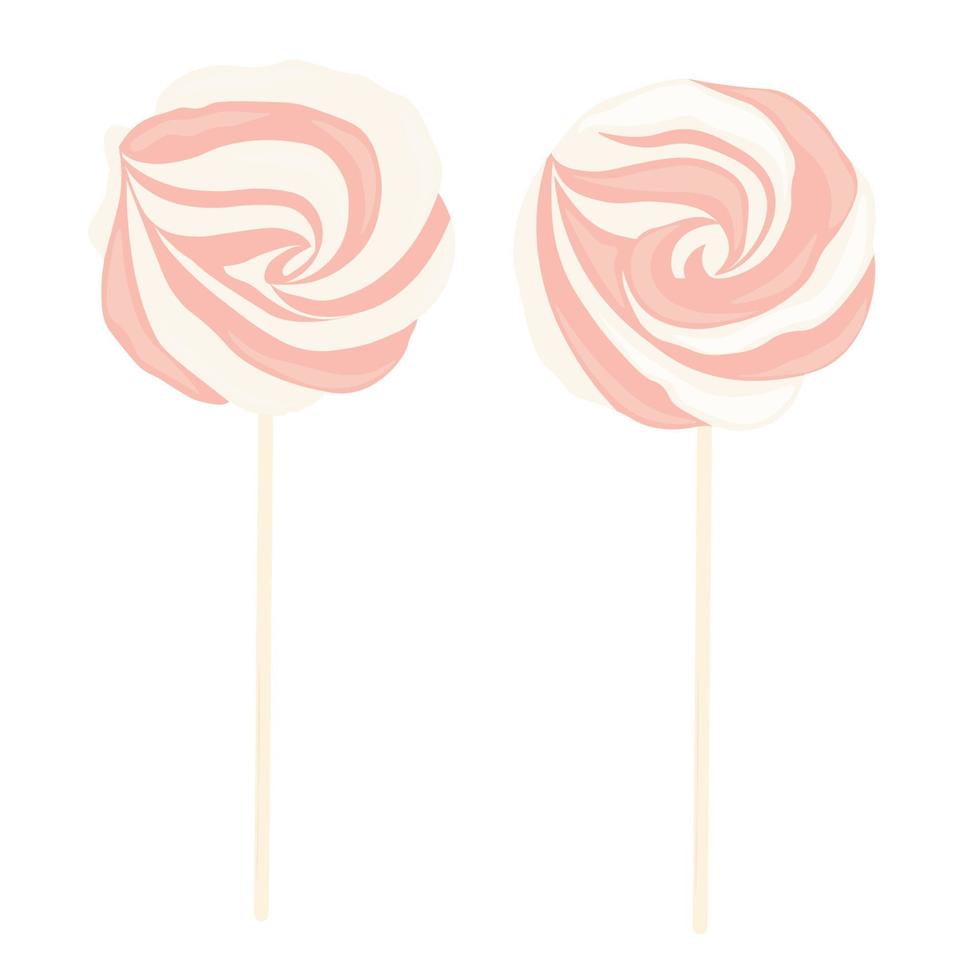 marshmallow vector illustration. Sugar meringue. Meringues. Sweet dessert. Isolated on a white background.
