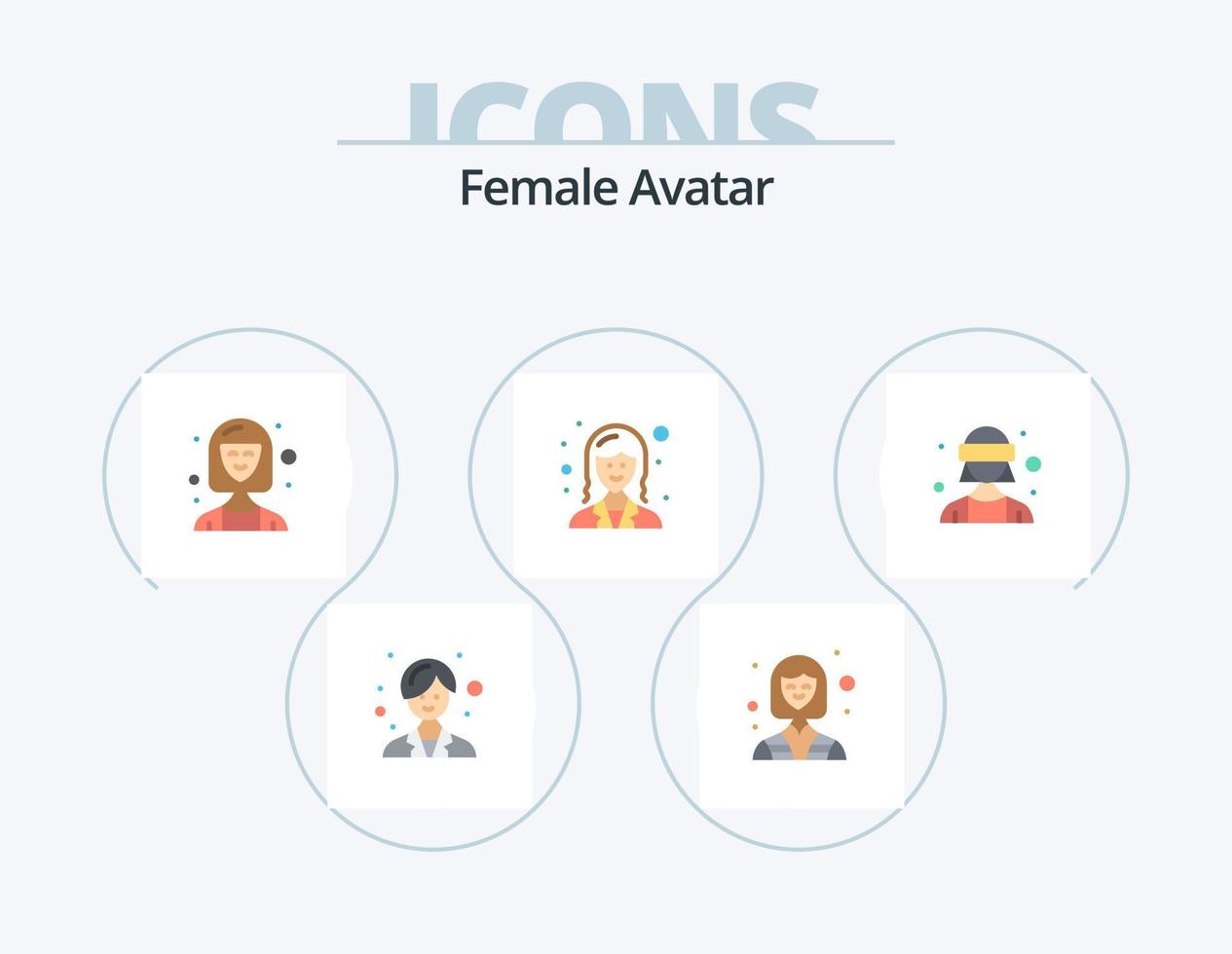 Female Avatar Flat Icon Pack 5 Icon Design. female avatar. lady. consultant. female. business vector