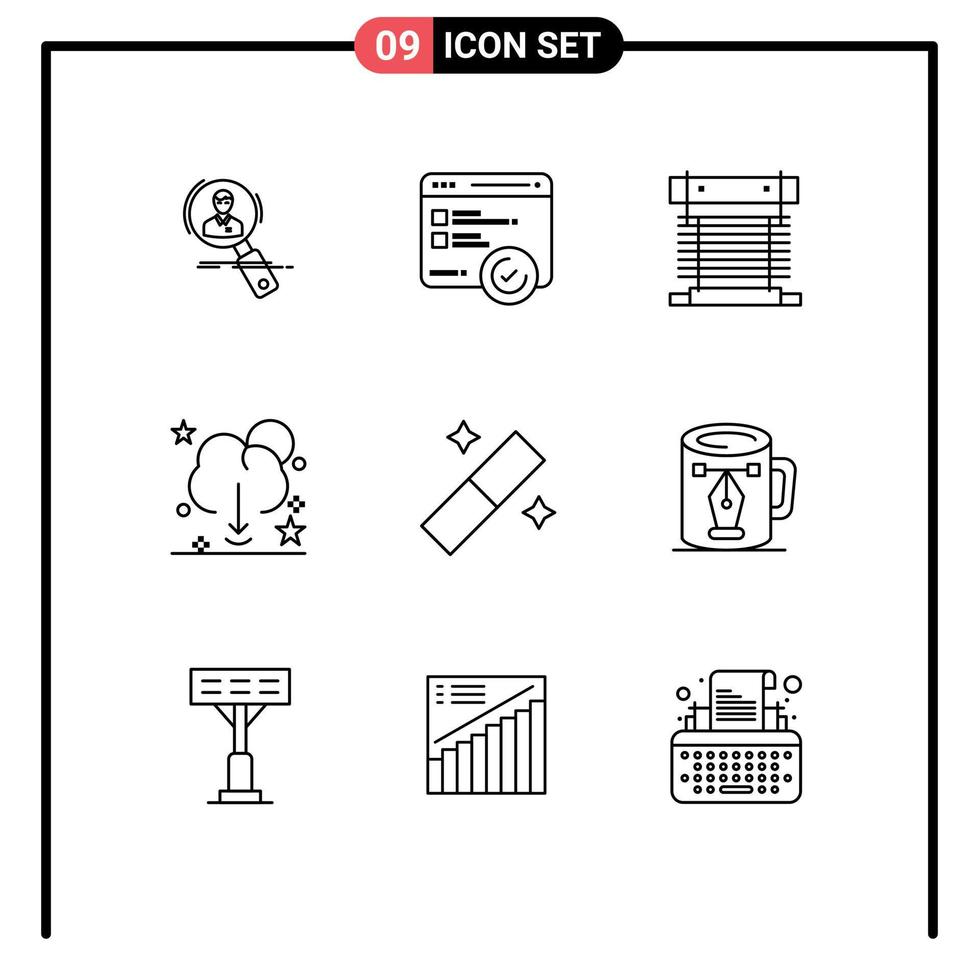 9 Thematic Vector Outlines and Editable Symbols of data fan speed cpu cooler Editable Vector Design Elements