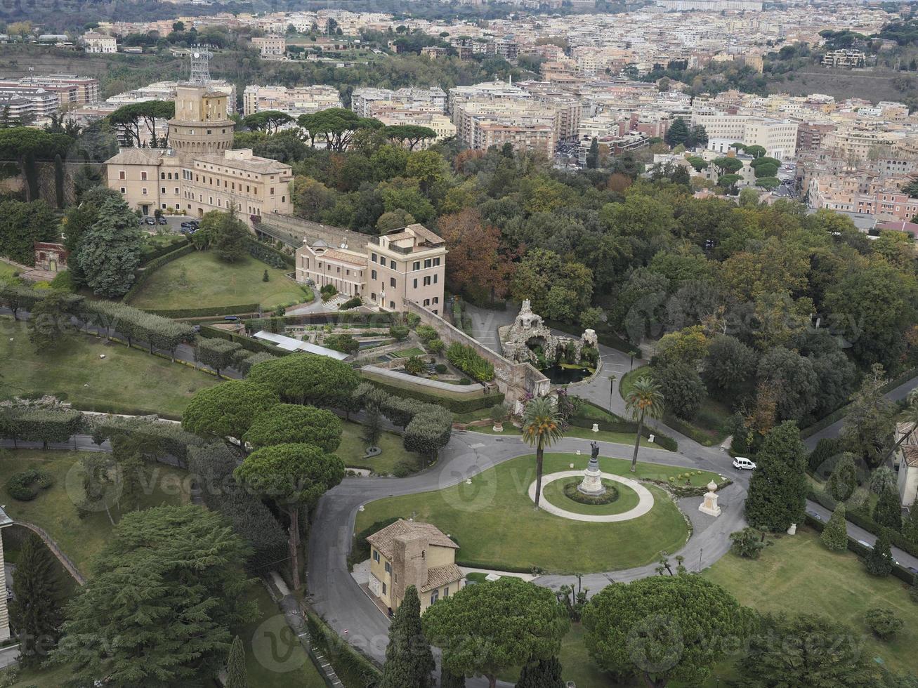 saint peter basilica rome view from rooftop vatican gardens photo