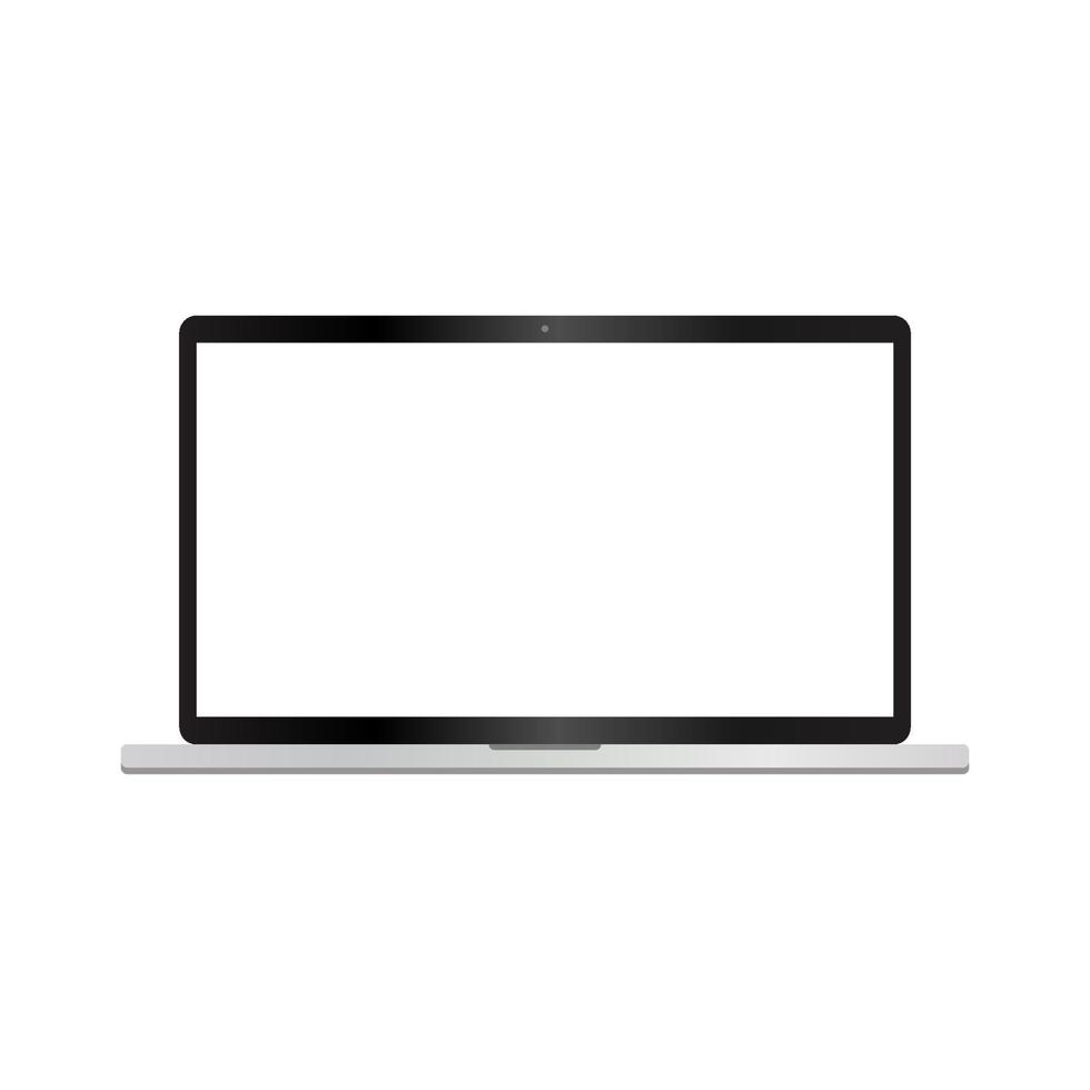 Laptop blank screen isolated display vector illustration