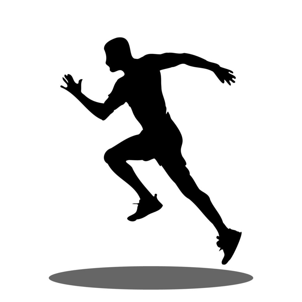 people running silhouette isolated vector illustration