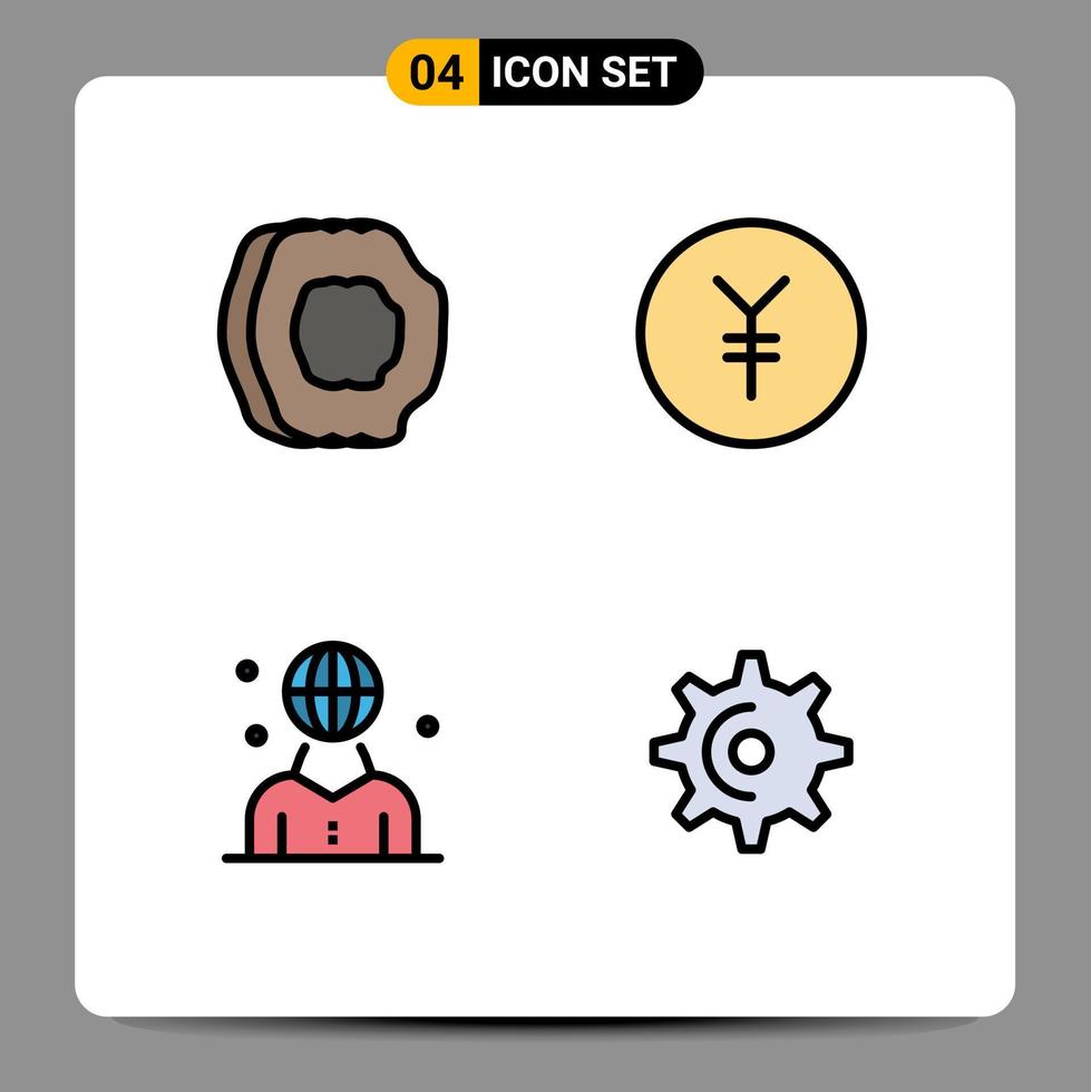 paquete de iconos de vector de stock de 4 signos y símbolos de línea para elementos de diseño de vector editables de gestión de finanzas de frutas humanas de albaricoque