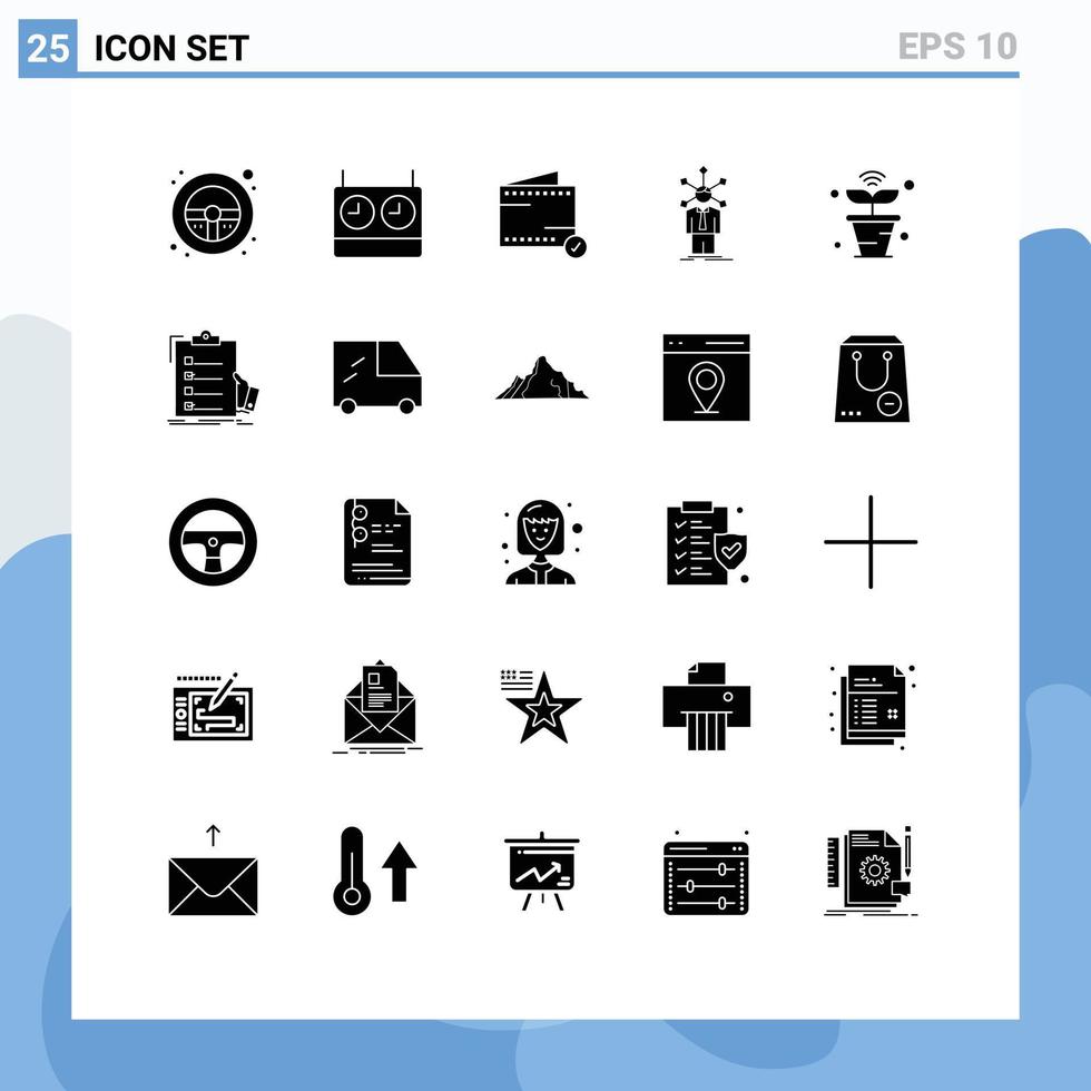 Stock Vector Icon Pack of 25 Line Signs and Symbols for iot self commerce personality human Editable Vector Design Elements