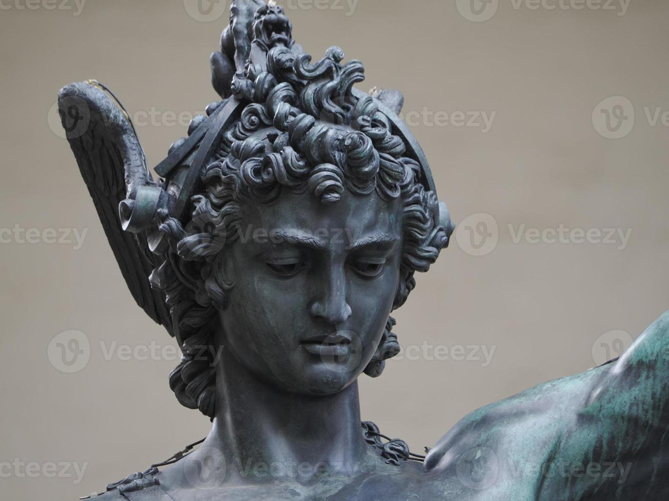 perseus cellini bronze statue detail photo