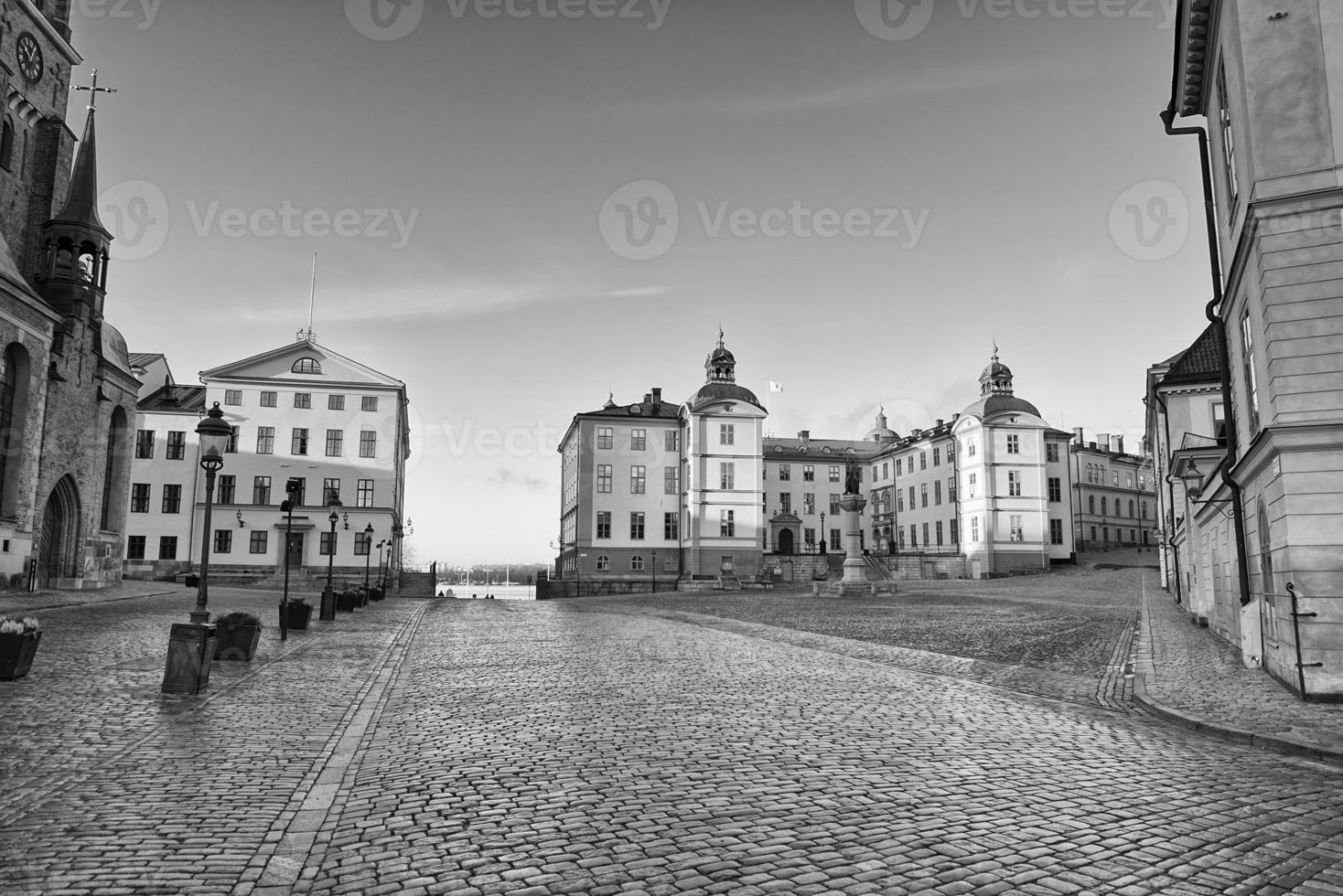 stockholm sweden capital in black and white photo