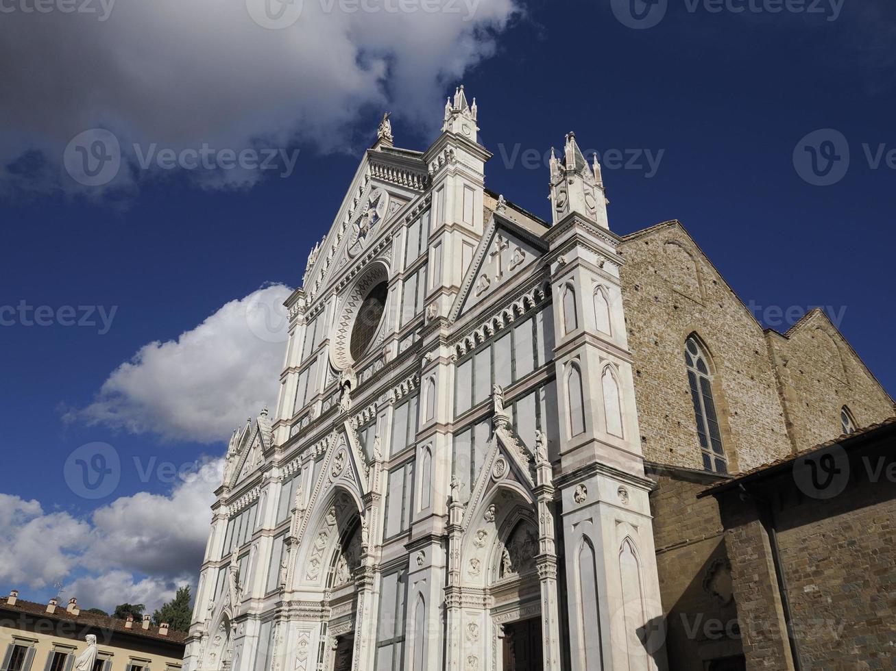 dante statue in florence santa croce place photo