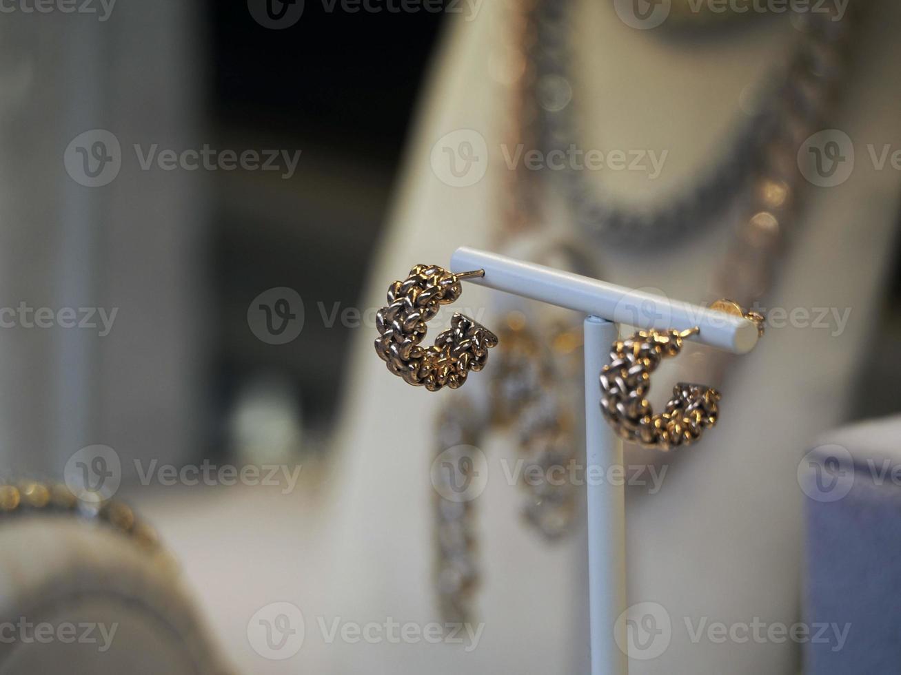 gold jewels in ponte vecchio florence shops photo