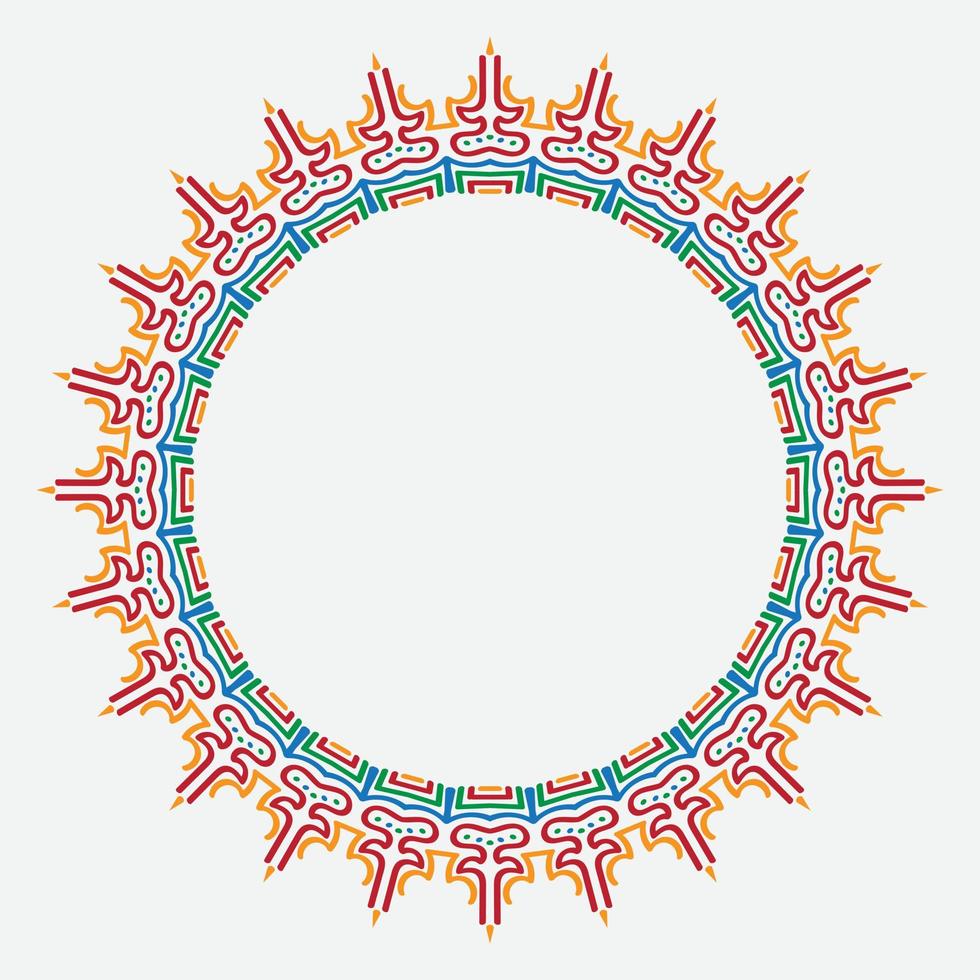 floral round frame. vector illustration.