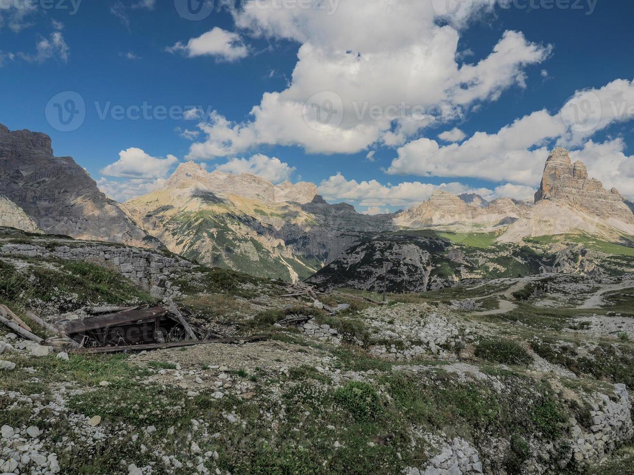 mount piana dolomites mountains first world war paths trench foxhole photo