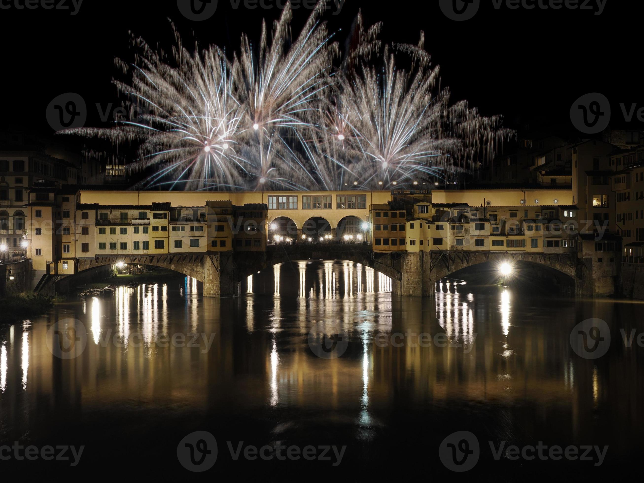 fire works fireworks on ponte vecchio bridge florence at night 17312905