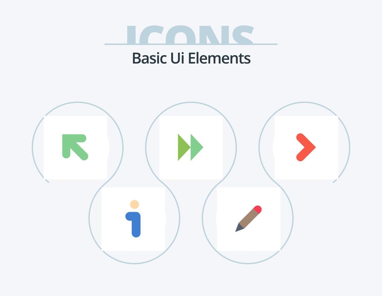 Basic Ui Elements Flat Icon Pack 5 Icon Design. forward. arrow. arrow. video. forward vector