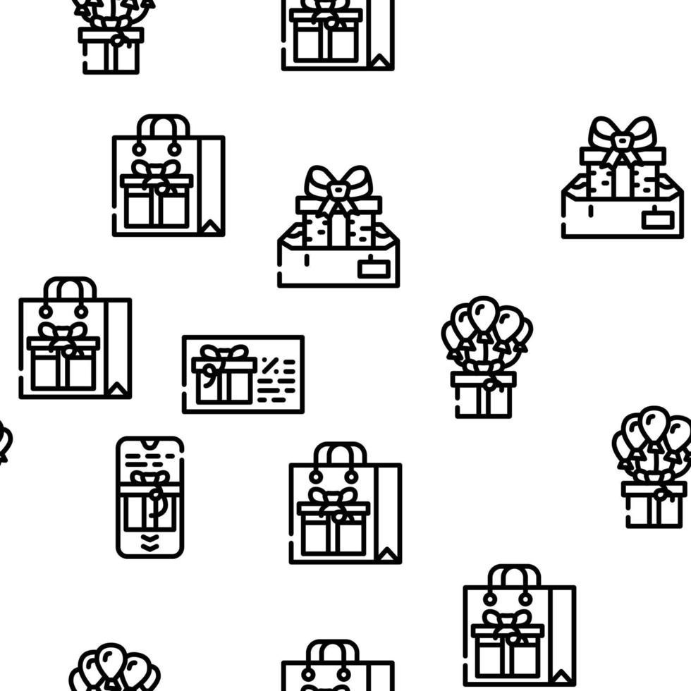 Gift Package Surprise On Holiday Vector Seamless Pattern