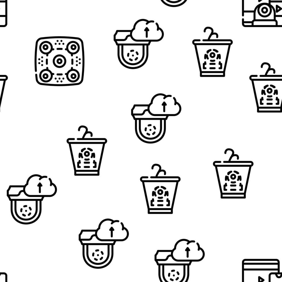 Cctv Camera Security Vector Seamless Pattern