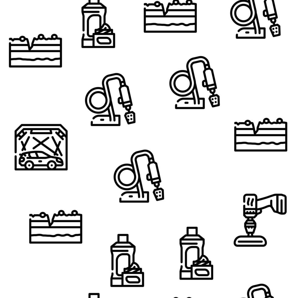 Car Polishing Tool Vector Seamless Pattern