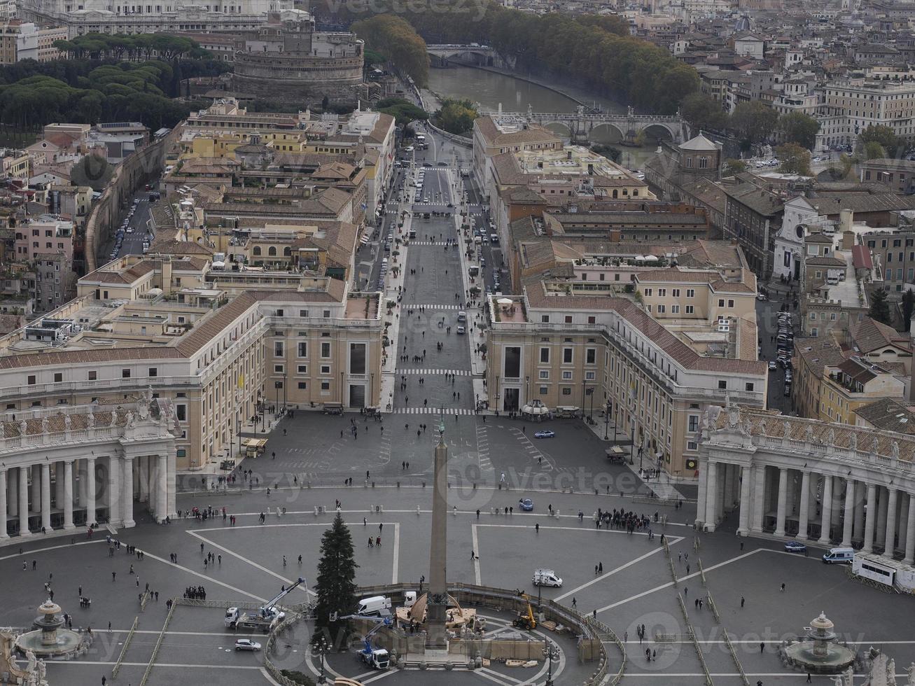 saint peter basilica rome view from rooftop photo