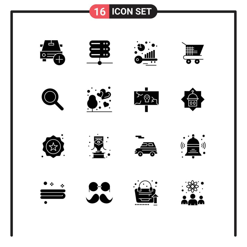 16 Creative Icons Modern Signs and Symbols of ui expanded benchmark shopping cart Editable Vector Design Elements