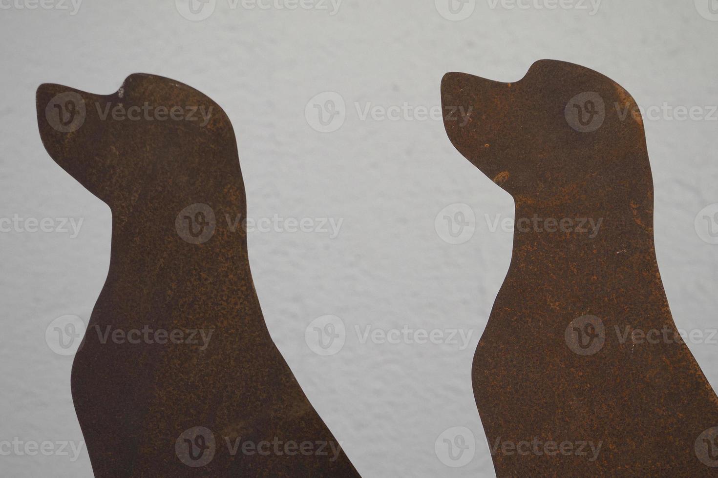 dog shape metal sculpture detail photo