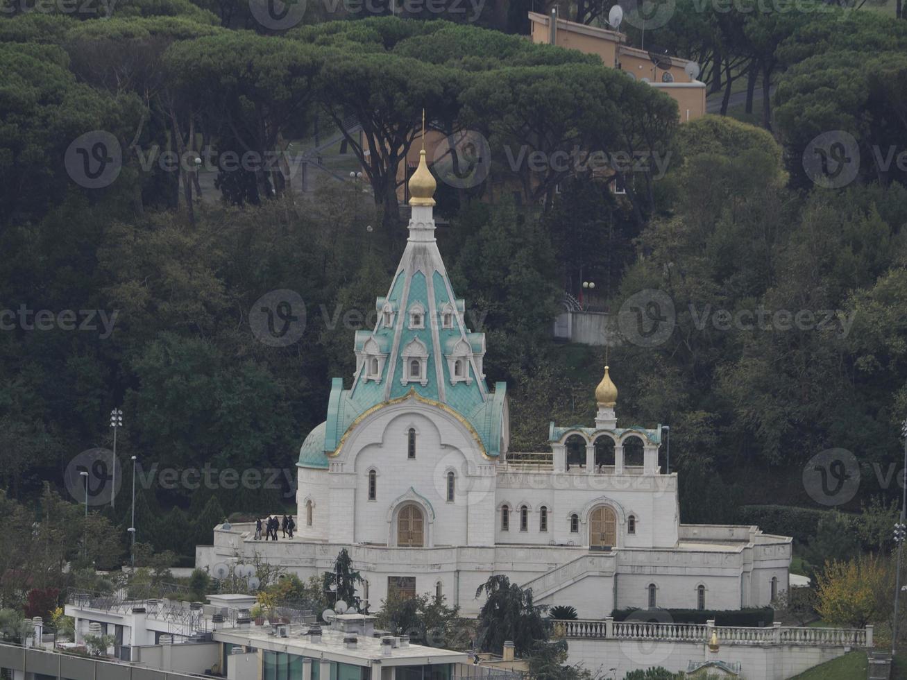saint peter basilica rome view from rooftop photo