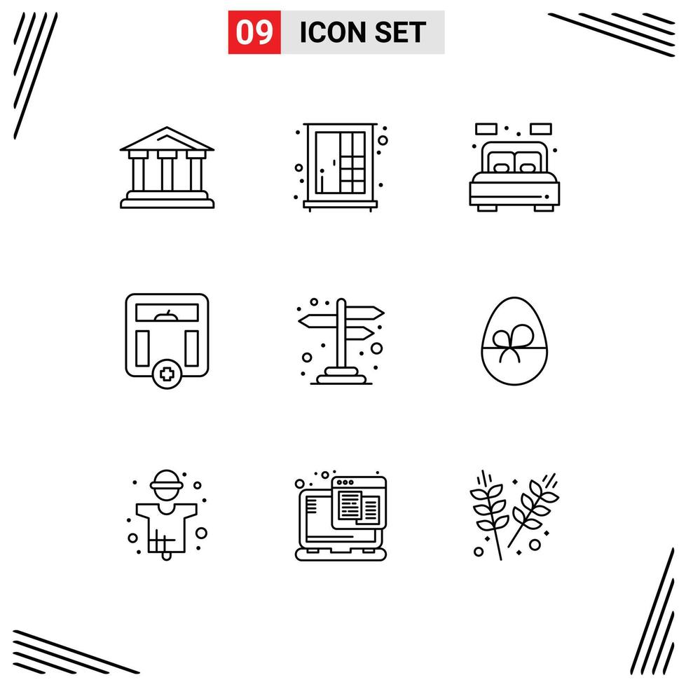 9 Thematic Vector Outlines and Editable Symbols of direction medical wardrobe health bed Editable Vector Design Elements