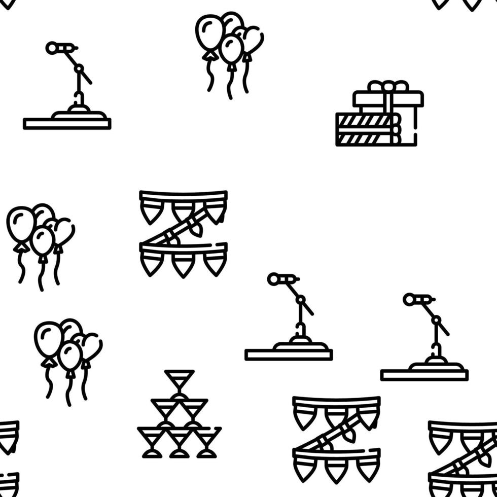 Birthday Event Party Vector Seamless Pattern