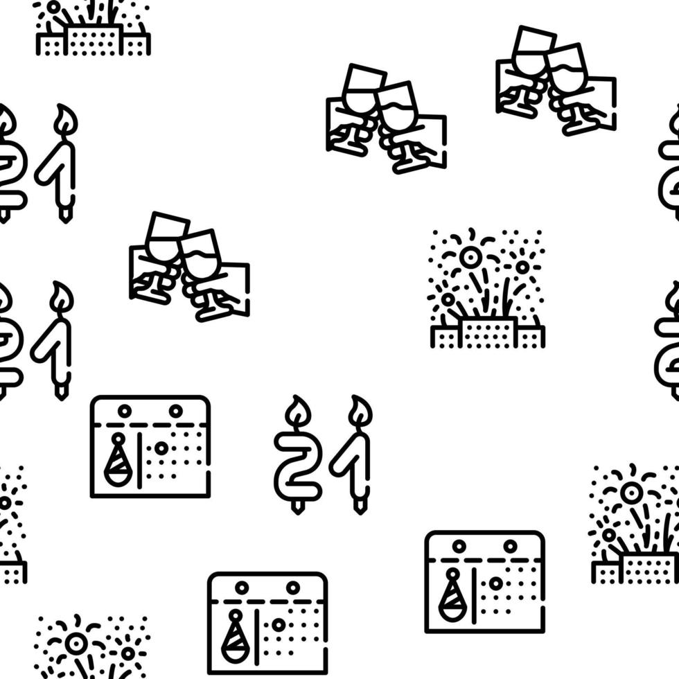 Birthday Event Party Vector Seamless Pattern