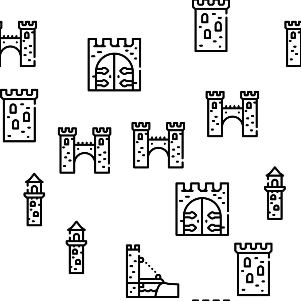 Castle Construction Vector Seamless Pattern