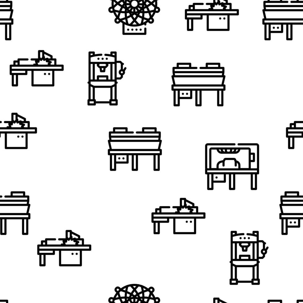 Industrial Machines Vector Seamless Pattern