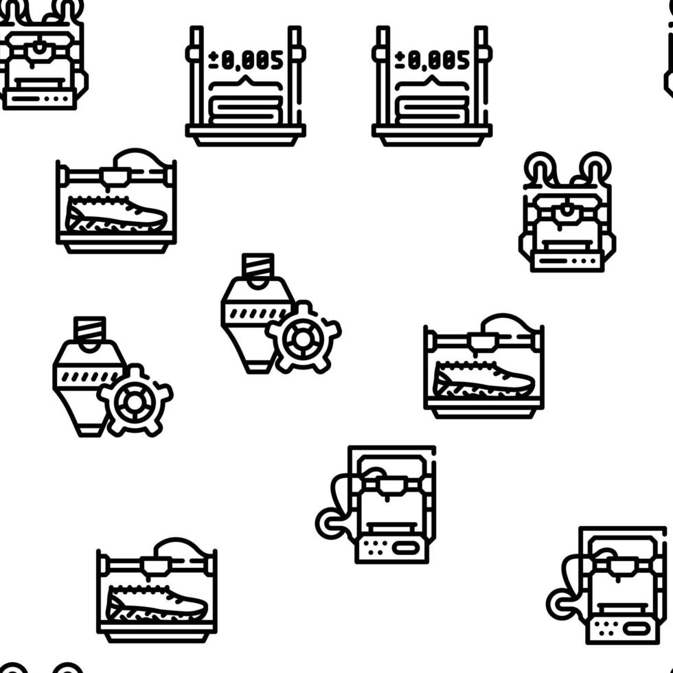 3d Printing Equipment Vector Seamless Pattern