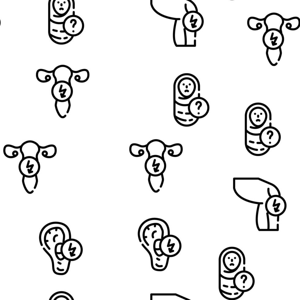 Body Aches Problem Vector Seamless Pattern