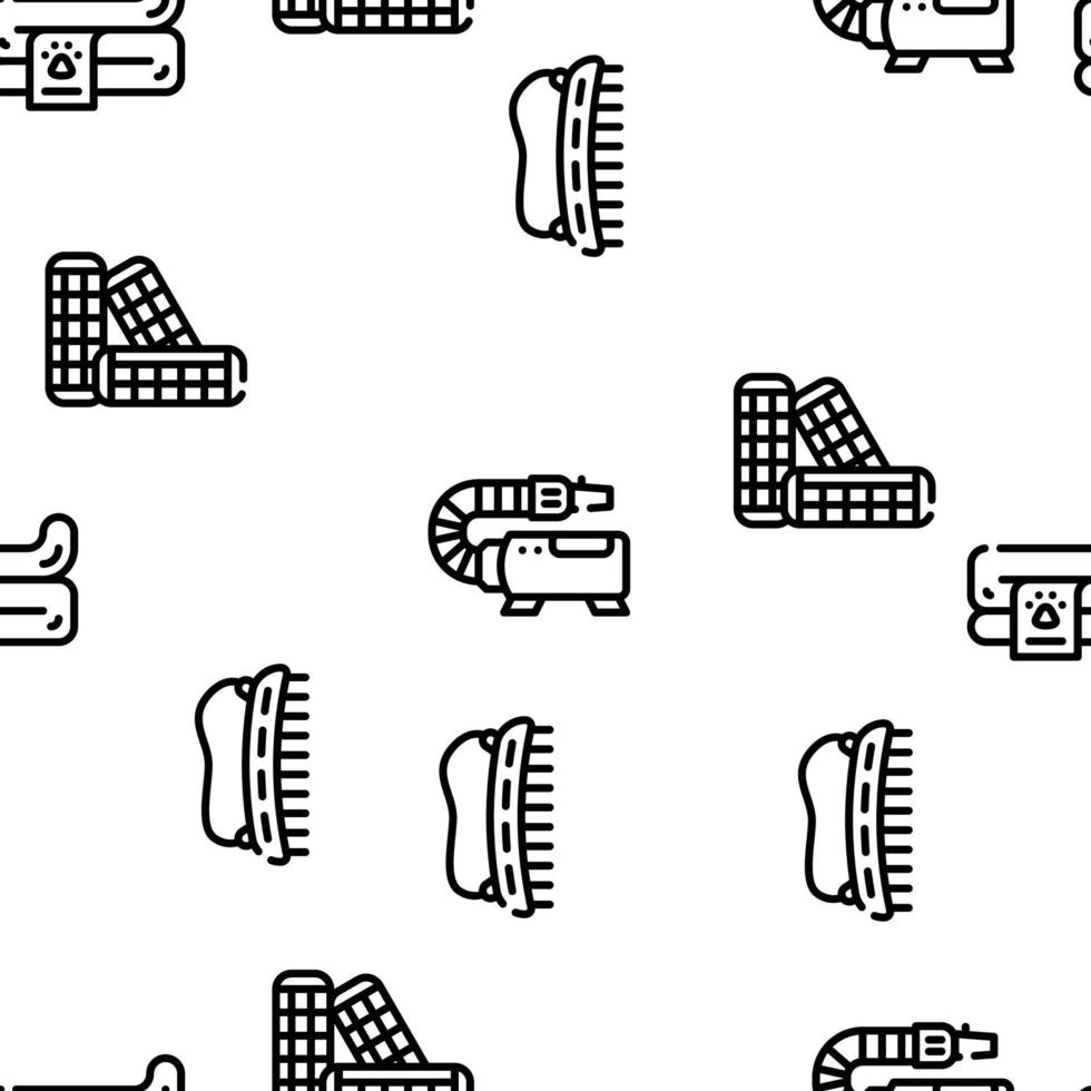 Groomer Pet Service Vector Seamless Pattern