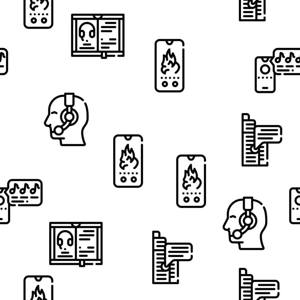 Call Center Service Vector Seamless Pattern
