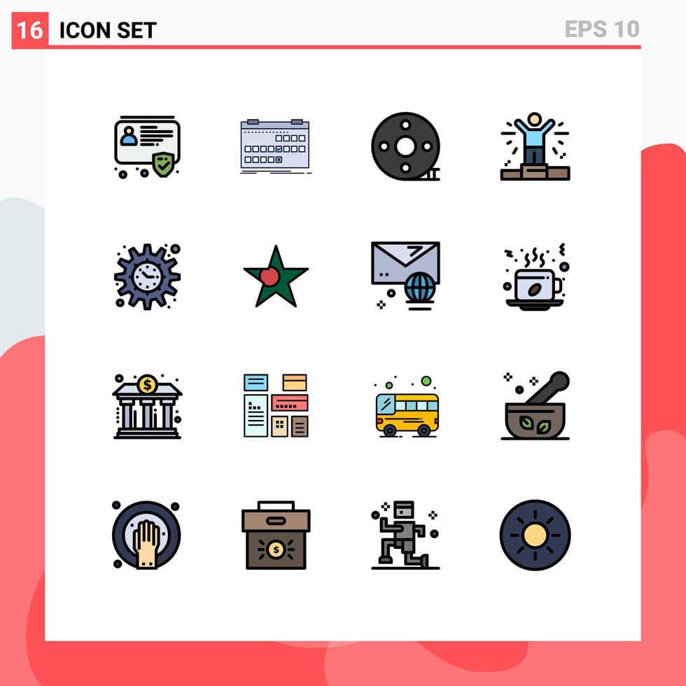 Stock Vector Icon Pack of 16 Line Signs and Symbols for funding man schedule business clapper board Editable Creative Vector Design Elements