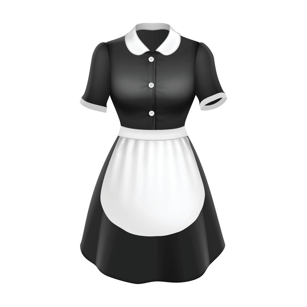 uniforme de sirvienta con delantal vector de ropa elegante