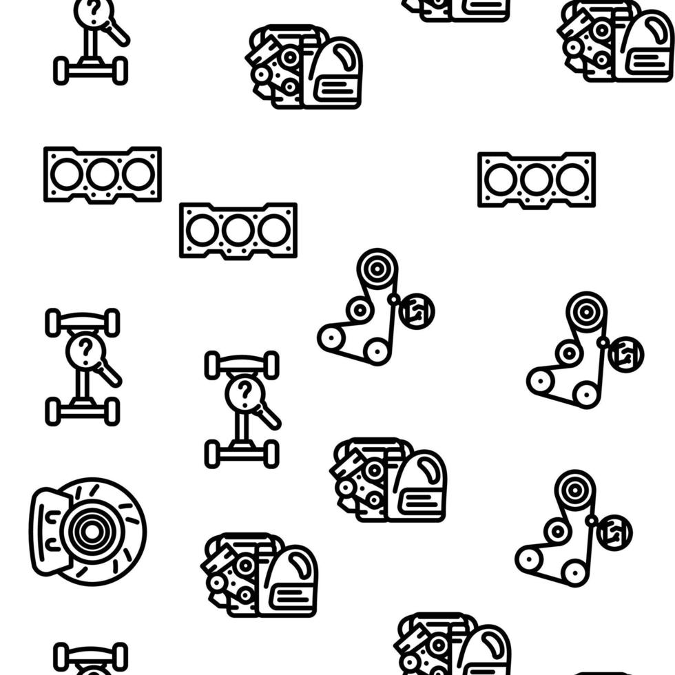 Car Service Technical Maintenance Vector Seamless Pattern