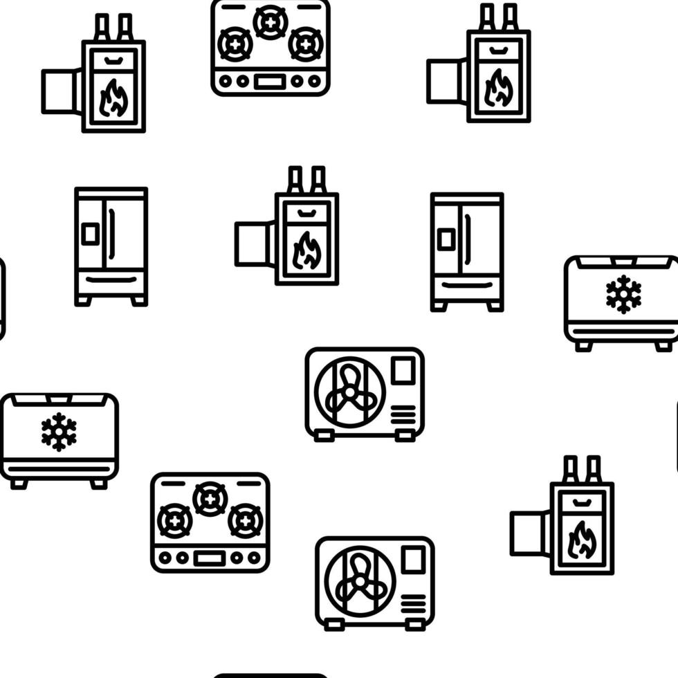 Appliances Domestic Technology Vector Seamless Pattern