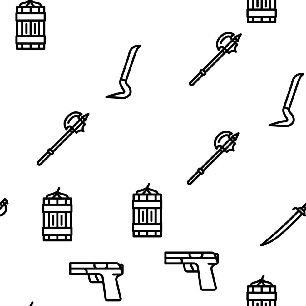 Weapon Military Army Equipment Vector Seamless Pattern