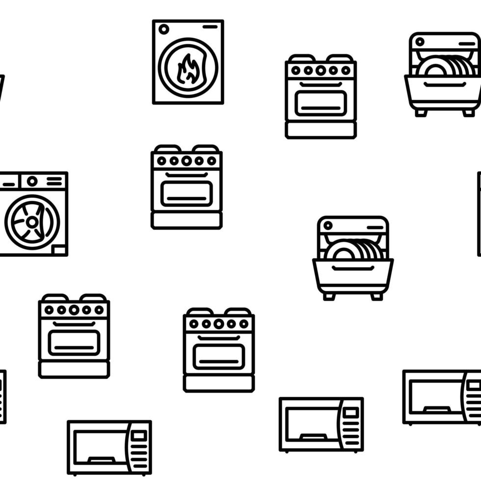 Appliances Domestic Technology Vector Seamless Pattern