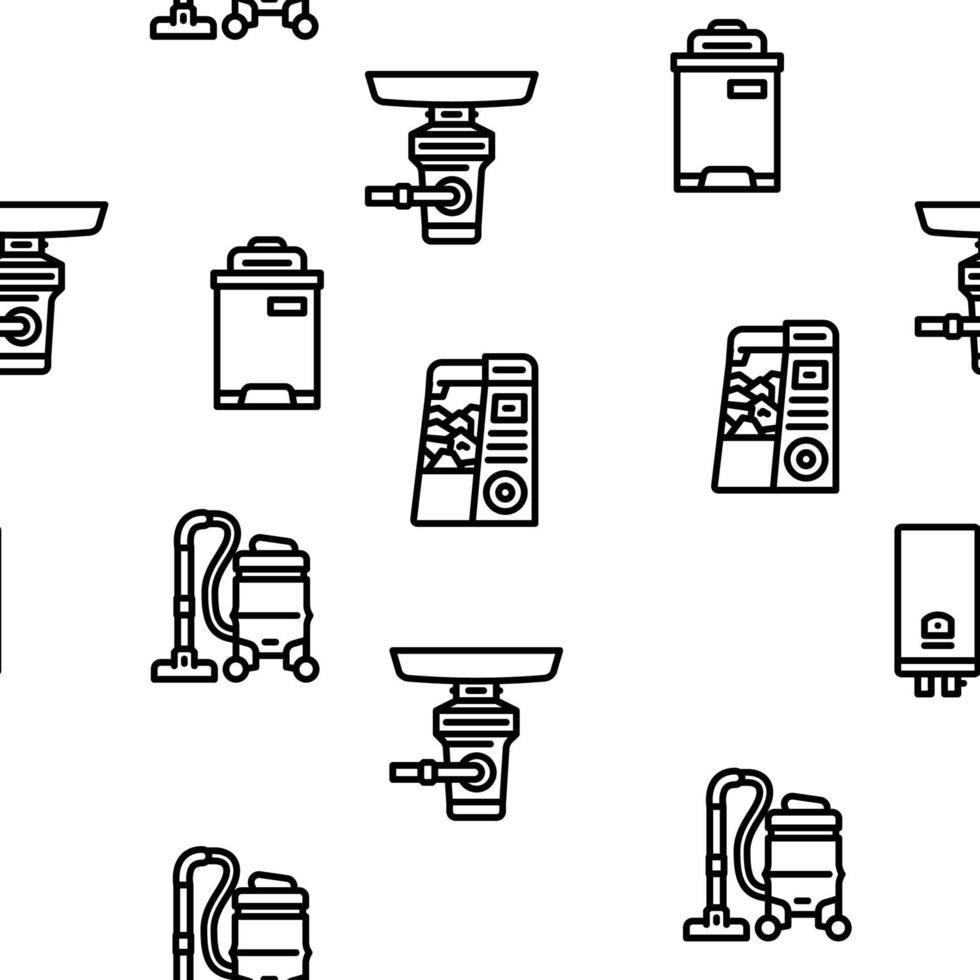 Appliances Domestic Technology Vector Seamless Pattern