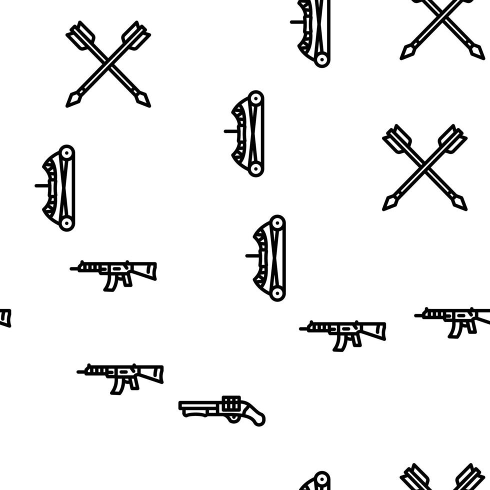 Weapon Military Army Equipment Vector Seamless Pattern