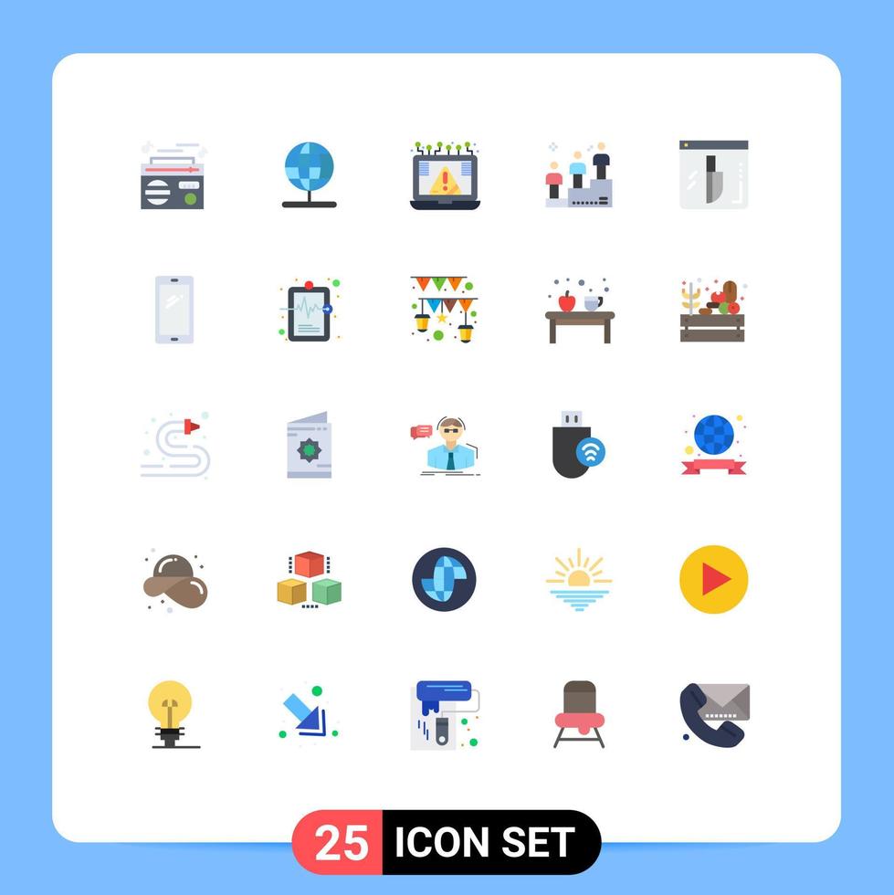 Pictogram Set of 25 Simple Flat Colors of evidence win connection podium race security Editable Vector Design Elements