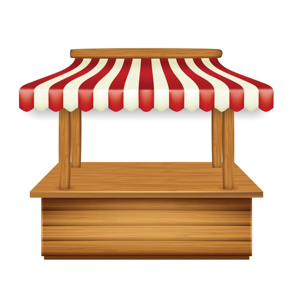 Market Pavilion Kiosk With Shop Awning Vector