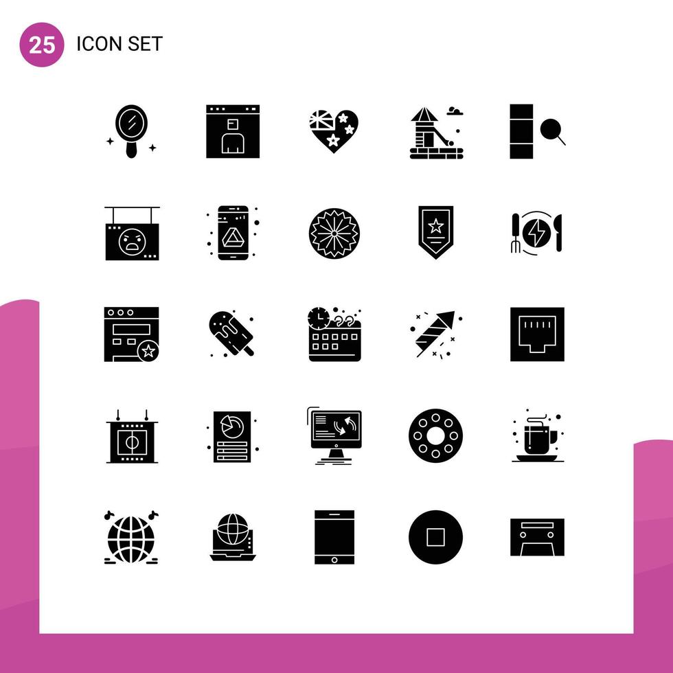 25 Creative Icons Modern Signs and Symbols of board data country column water Editable Vector Design Elements