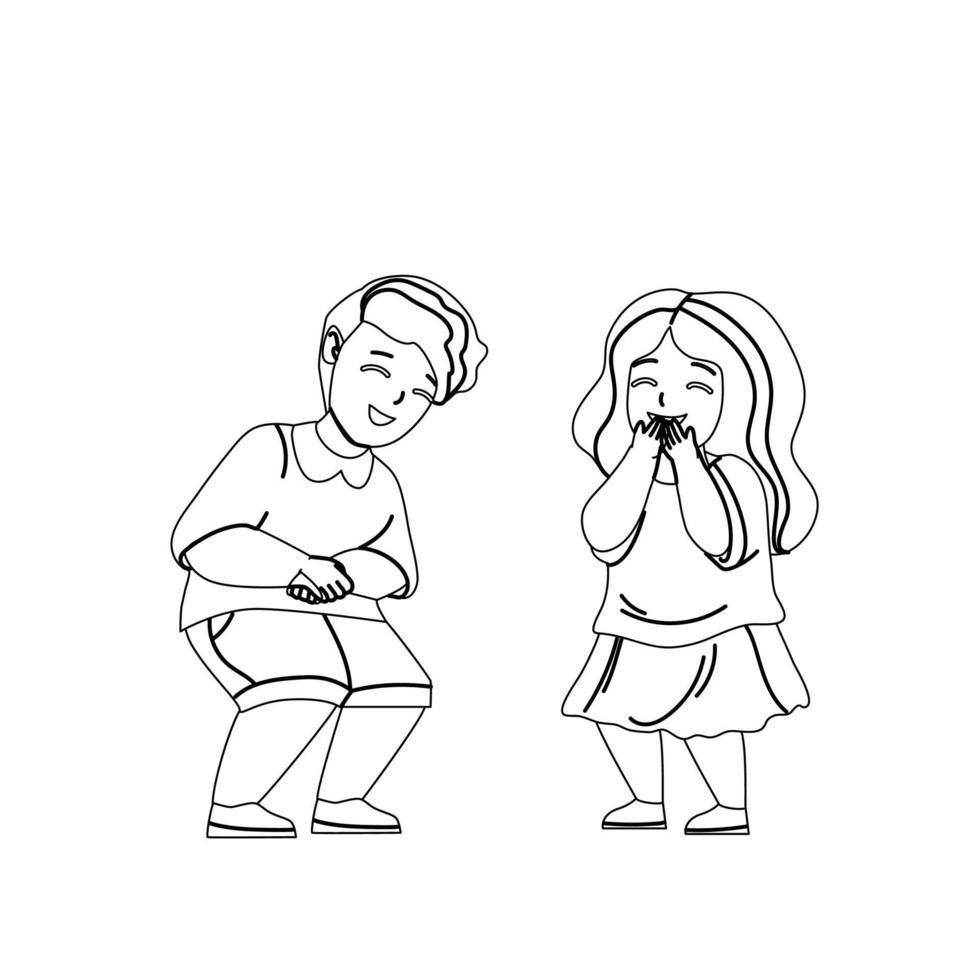 Kids Laughing Together From Funny Joke Vector