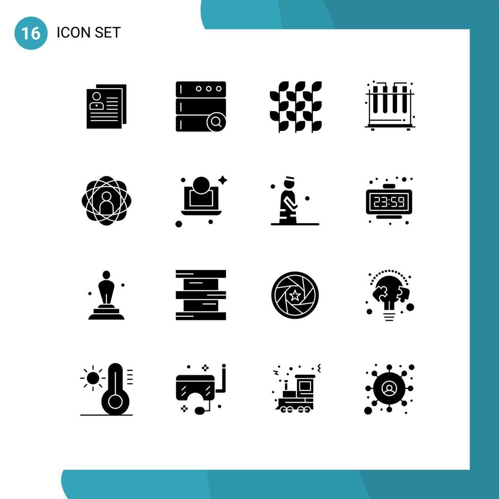 Solid Glyph Pack of 16 Universal Symbols of abilities test server chemistry harvest Editable Vector Design Elements