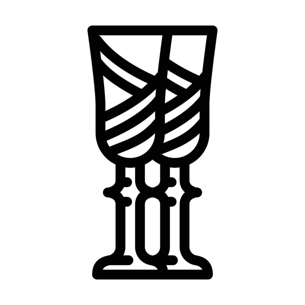 goblets for bride and groom drink line icon vector illustration