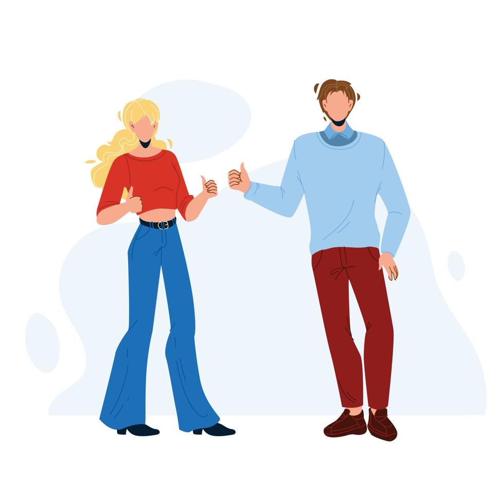 Like Gesture Showing Boy And Girl Couple Vector