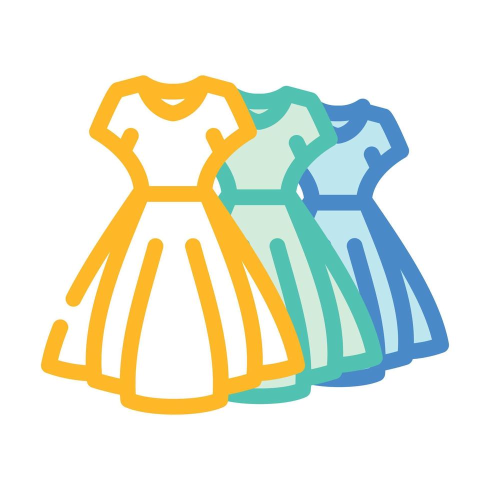 vestido de dama de honor icono de color ilustración vectorial vector