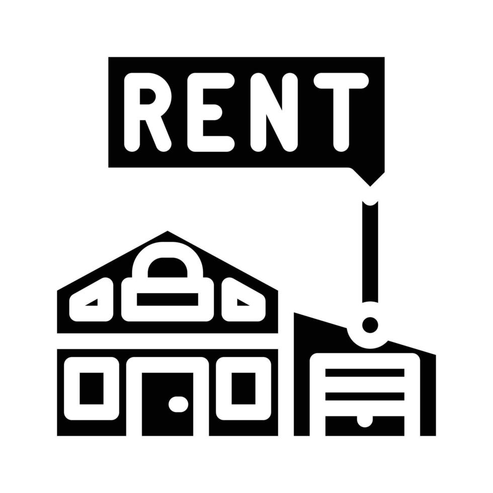 house rent glyph icon vector illustration