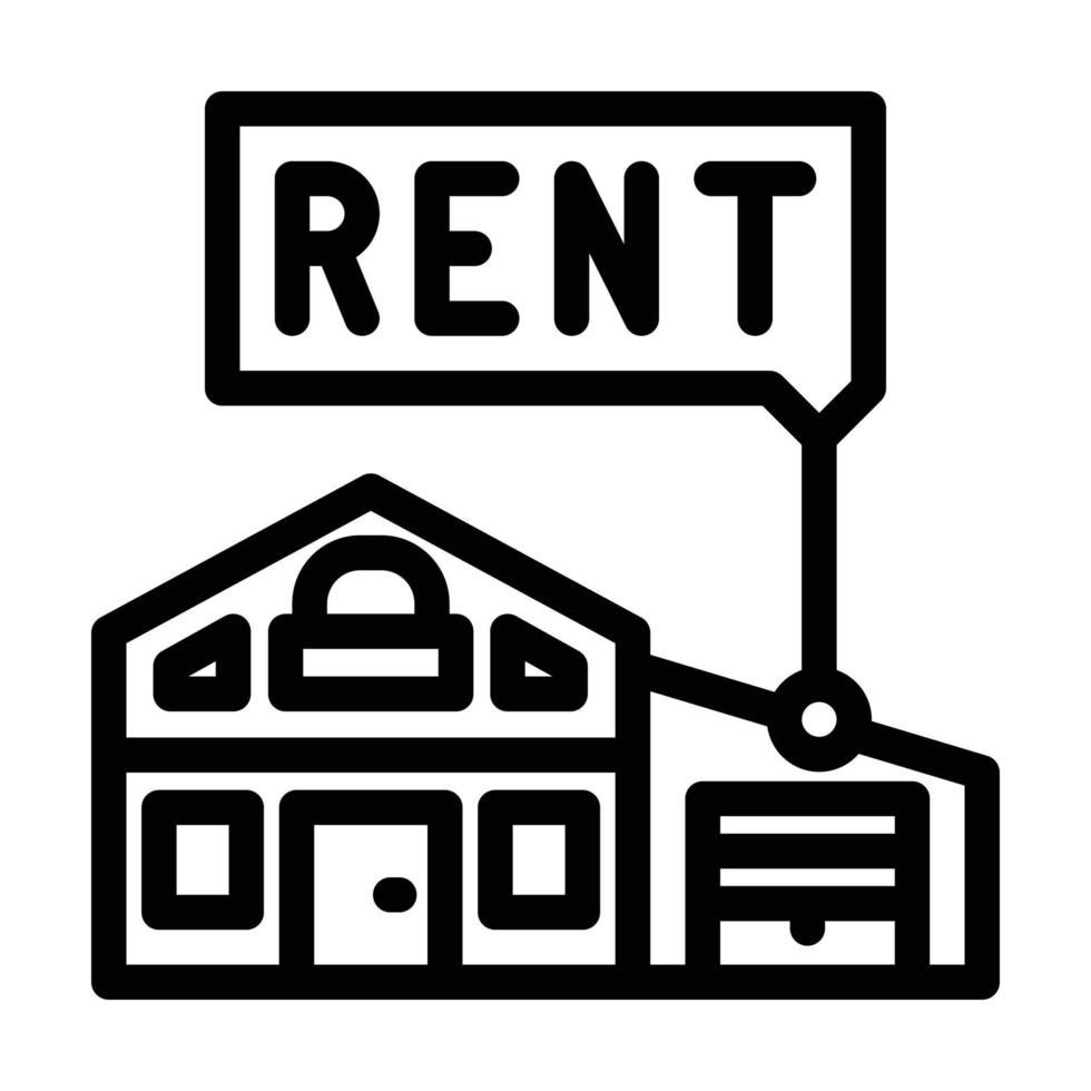 house rent line icon vector illustration